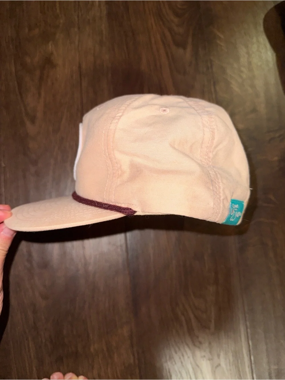 Light Pink Otterly Waffles in Washington State Patch Hat with Maroon Trim